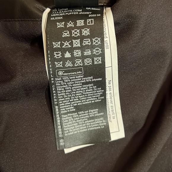 ALLSAINTS
Men’s Mercer Leather Puffer Jacket - Picture 10 of 16